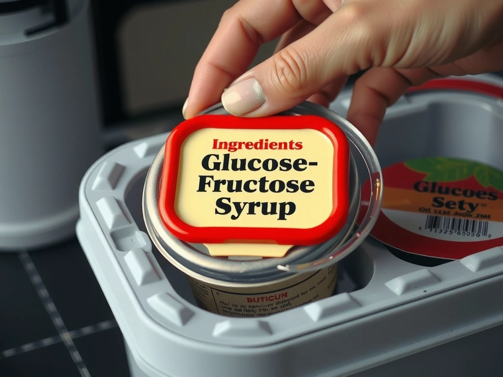 Makro etykiety cateringu z zaznaczonym ukrytym cukrem